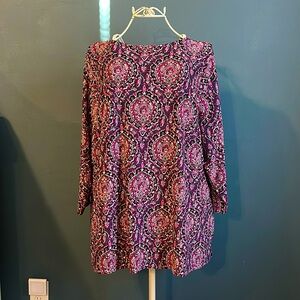 Patterned Pink and Purple Women's Top
